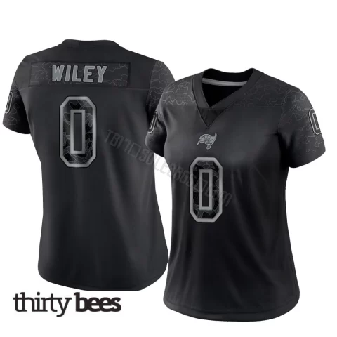Michael Wiley ＃0 Tampa Bay Buccaneers Women's Limited Black Reflective Jersey