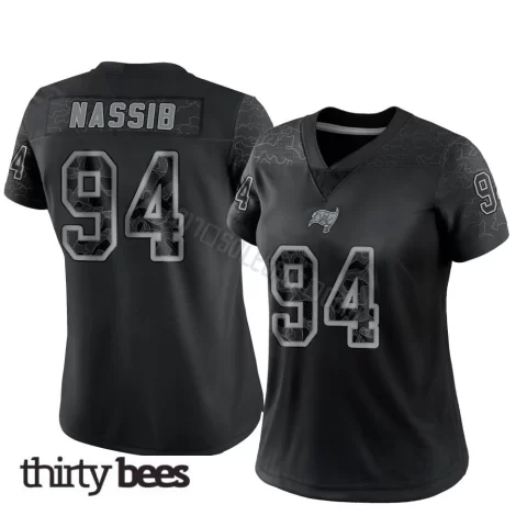 Carl Nassib ＃94 Tampa Bay Buccaneers Women's Limited Black Reflective Jersey