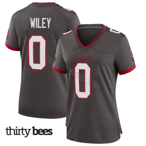 Michael Wiley ＃0 Tampa Bay Buccaneers Women's Game Pewter Alternate Jersey