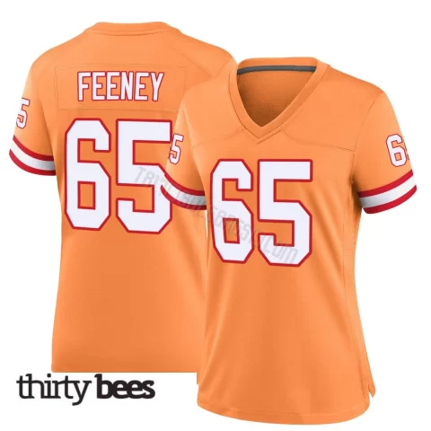 Dan Feeney ＃65 Tampa Bay Buccaneers Women's Game Orange Throwback Jersey