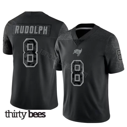 Kyle Rudolph ＃8 Tampa Bay Buccaneers Men's Limited Black Reflective Jersey