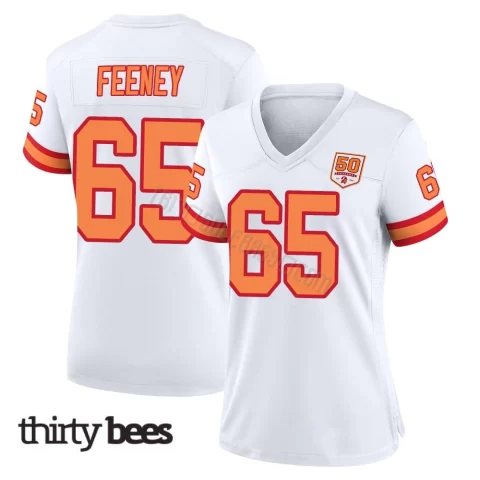 Dan Feeney ＃65 Tampa Bay Buccaneers Women's Game White '76 50th Season Jersey