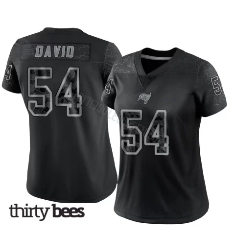 Lavonte David ＃54 Tampa Bay Buccaneers Women's Limited Black Reflective Jersey