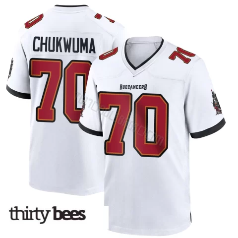Benjamin Chukwuma ＃70 Tampa Bay Buccaneers Youth Game White Jersey