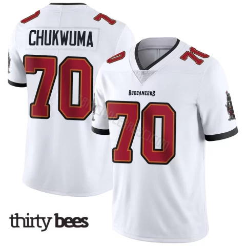 Benjamin Chukwuma ＃70 Tampa Bay Buccaneers Youth Limited White Vapor Untouchable Jersey