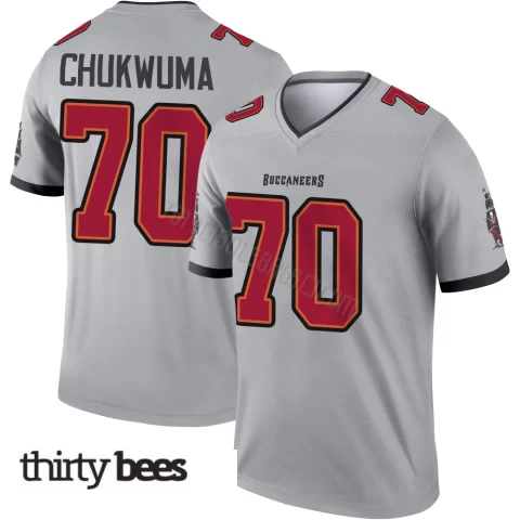Benjamin Chukwuma ＃70 Tampa Bay Buccaneers Youth Legend Gray Inverted Jersey