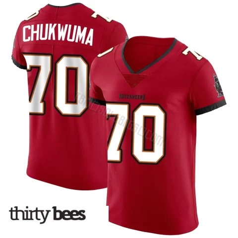 Benjamin Chukwuma ＃70 Tampa Bay Buccaneers Men's Elite Red Vapor Jersey