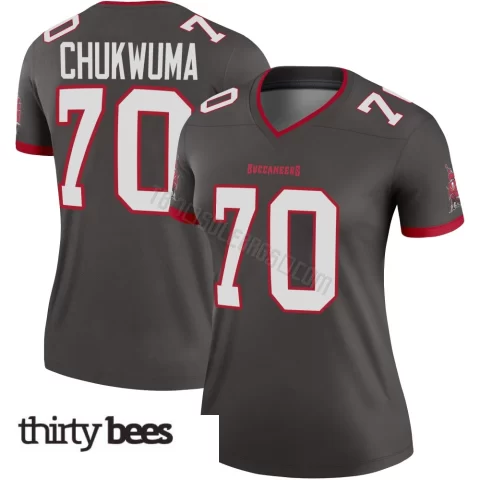 Benjamin Chukwuma ＃70 Tampa Bay Buccaneers Women's Legend Pewter Alternate Jersey