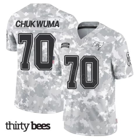 Benjamin Chukwuma ＃70 Tampa Bay Buccaneers Youth Limited Arctic Camo 2024 Salute to Service Jersey