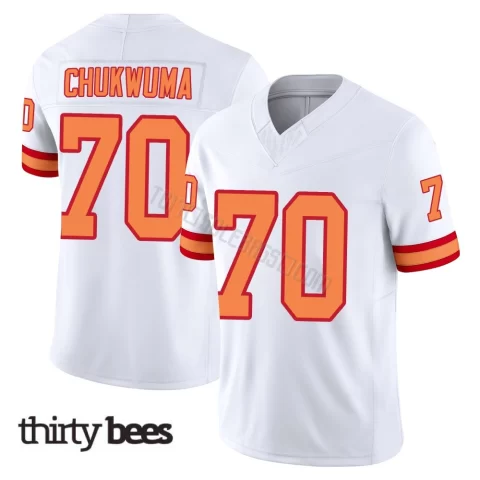 Benjamin Chukwuma ＃70 Tampa Bay Buccaneers Youth Limited White '76 Vapor F.U.S.E. Jersey