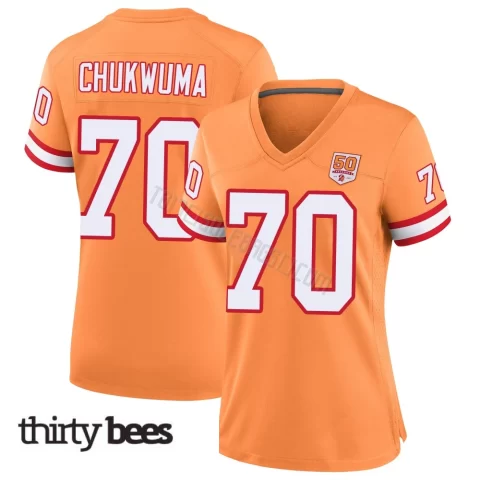 Benjamin Chukwuma ＃70 Tampa Bay Buccaneers Women's Game Cream sicle 50th Season Jersey