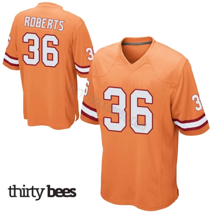 JJ Roberts ＃36 Tampa Bay Buccaneers Men's Game Orange Alternate Jersey