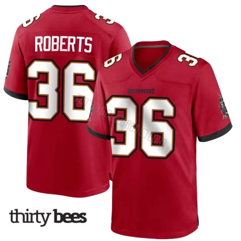 JJ Roberts ＃36 Tampa Bay Buccaneers Youth Game Red Team Color Jersey
