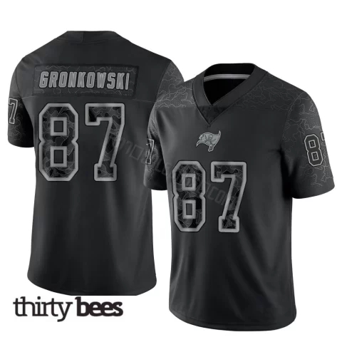 Rob Gronkowski ＃87 Tampa Bay Buccaneers Men's Limited Black Reflective Jersey