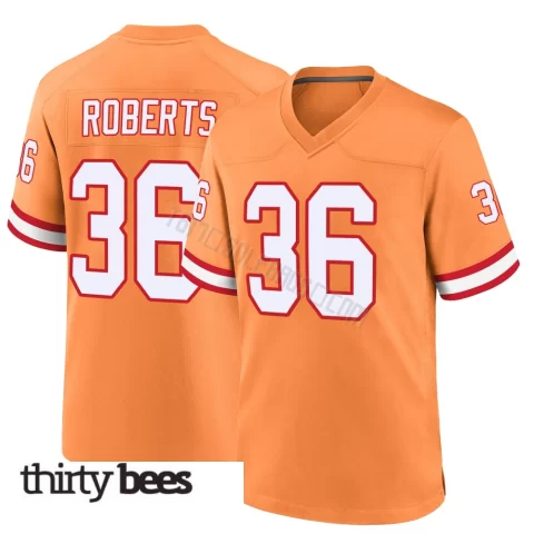 JJ Roberts ＃36 Tampa Bay Buccaneers Men's Game Orange Throwback Jersey