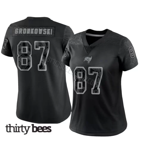 Rob Gronkowski ＃87 Tampa Bay Buccaneers Women's Limited Black Reflective Jersey