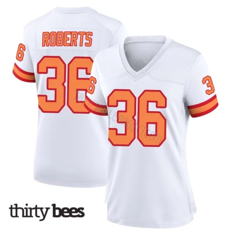 JJ Roberts ＃36 Tampa Bay Buccaneers Women's Game White '76 Jersey