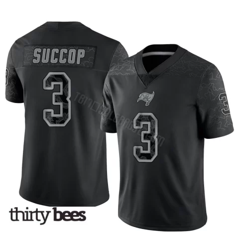 Ryan Succop ＃3 Tampa Bay Buccaneers Youth Limited Black Reflective Jersey