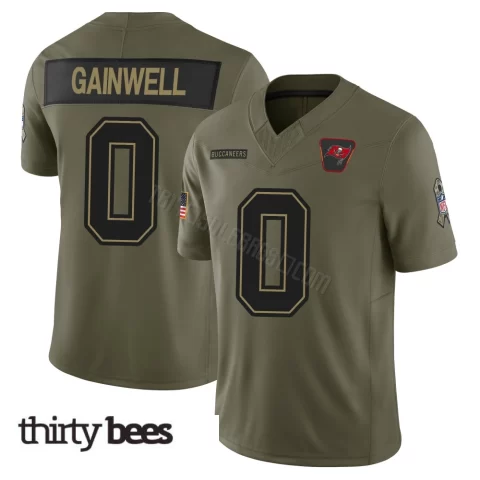 Kenneth Gainwell ＃0 Tampa Bay Buccaneers Men's Limited Olive 2025 Salute to Service Jersey