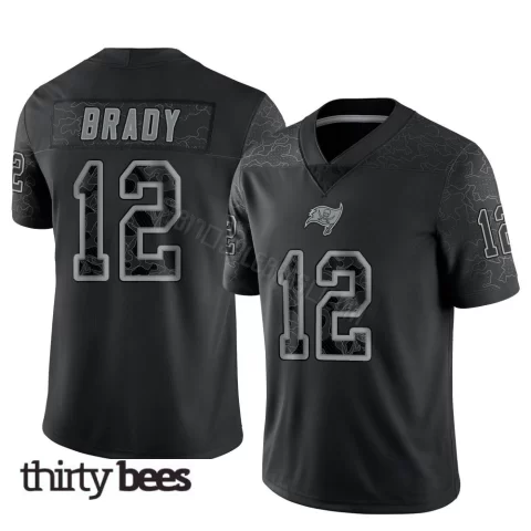 Tom Brady ＃12 Tampa Bay Buccaneers Youth Limited Black Reflective Jersey