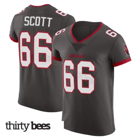 Ben Scott ＃66 Tampa Bay Buccaneers Men's Elite Pewter Alternate Vapor Jersey