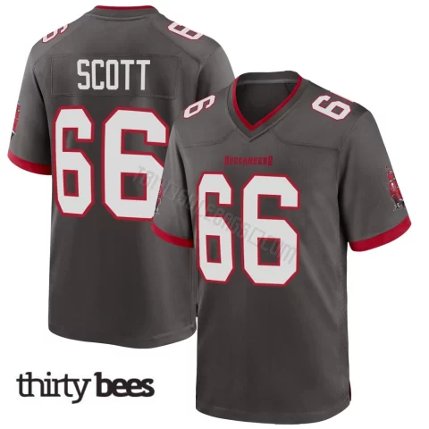 Ben Scott ＃66 Tampa Bay Buccaneers Men's Game Pewter Alternate Jersey