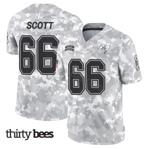 Ben Scott ＃66 Tampa Bay Buccaneers Youth Limited Arctic Camo 2024 Salute to Service Jersey