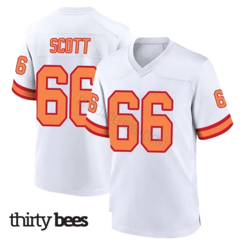 Ben Scott ＃66 Tampa Bay Buccaneers Men's Game White '76 Jersey
