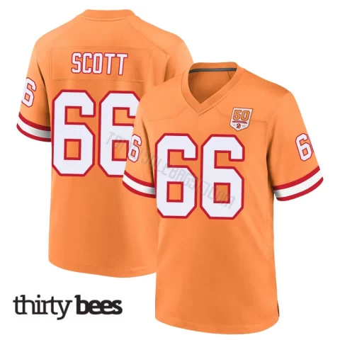 Ben Scott ＃66 Tampa Bay Buccaneers Youth Game Cream sicle 50th Season Jersey