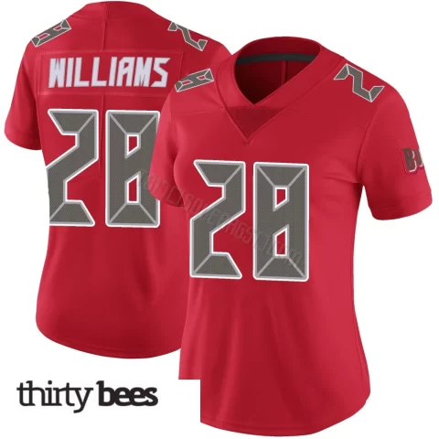 Damarion Williams ＃28 Tampa Bay Buccaneers Women's Limited Red Color Rush Jersey