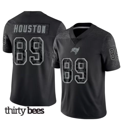 Dennis Houston ＃89 Tampa Bay Buccaneers Men's Limited Black Reflective Jersey