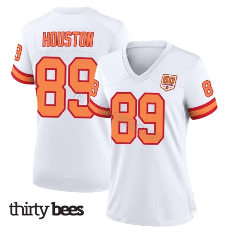 Dennis Houston ＃89 Tampa Bay Buccaneers Women's Game White '76 50th Season Jersey