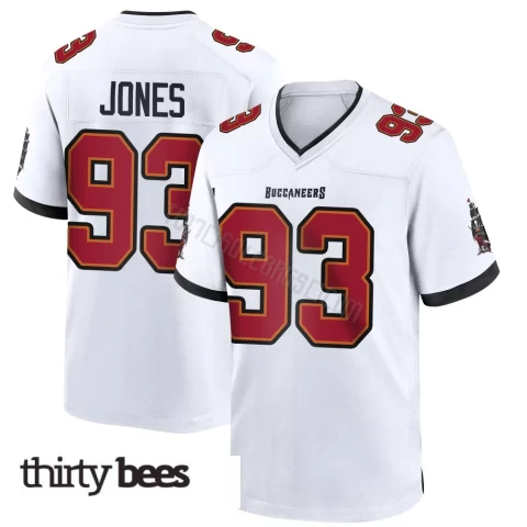 Jayson Jones ＃93 Tampa Bay Buccaneers Men's Game White Jersey