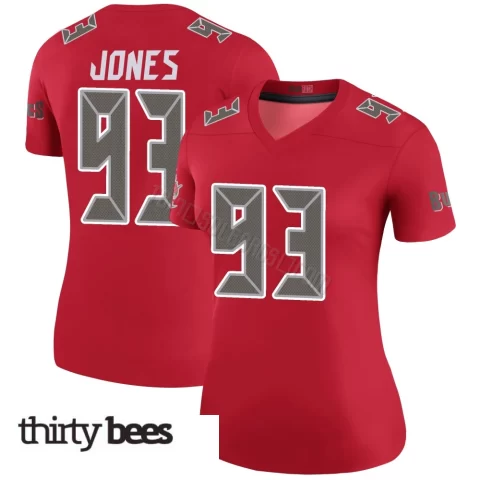 Jayson Jones ＃93 Tampa Bay Buccaneers Women's Legend Red Color Rush Jersey