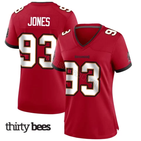 Jayson Jones ＃93 Tampa Bay Buccaneers Women's Game Red Team Color Jersey