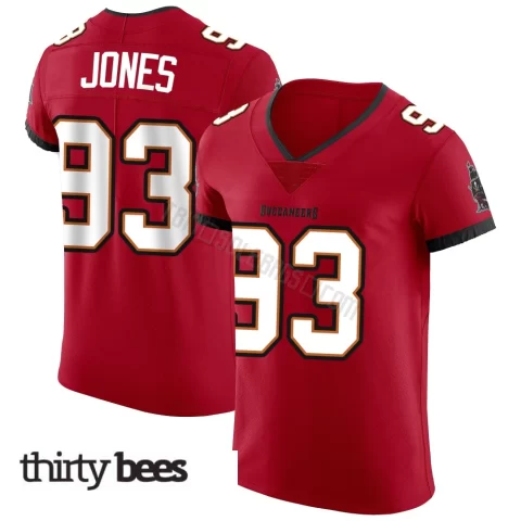 Jayson Jones ＃93 Tampa Bay Buccaneers Men's Elite Red Vapor Jersey