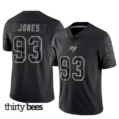 Jayson Jones ＃93 Tampa Bay Buccaneers Youth Limited Black Reflective Jersey