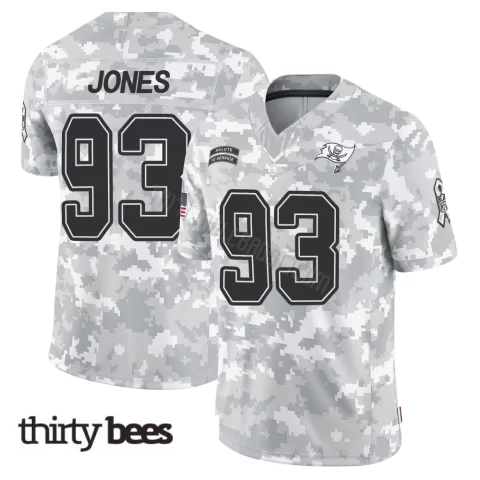 Jayson Jones ＃93 Tampa Bay Buccaneers Youth Limited Arctic Camo 2024 Salute to Service Jersey