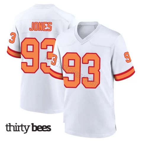 Jayson Jones ＃93 Tampa Bay Buccaneers Men's Game White '76 Jersey