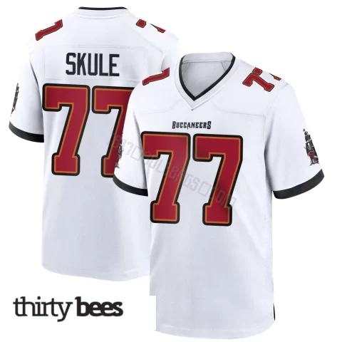 Justin Skule ＃77 Tampa Bay Buccaneers Youth Game White Jersey