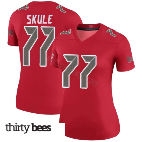Justin Skule ＃77 Tampa Bay Buccaneers Women's Legend Red Color Rush Jersey