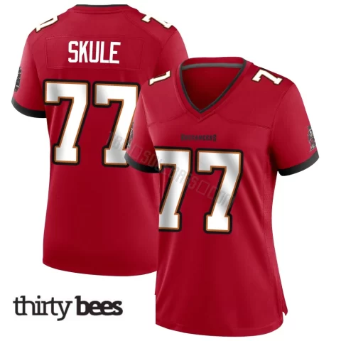 Justin Skule ＃77 Tampa Bay Buccaneers Women's Game Red Team Color Jersey