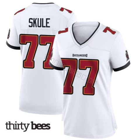 Justin Skule ＃77 Tampa Bay Buccaneers Women's Game White Jersey