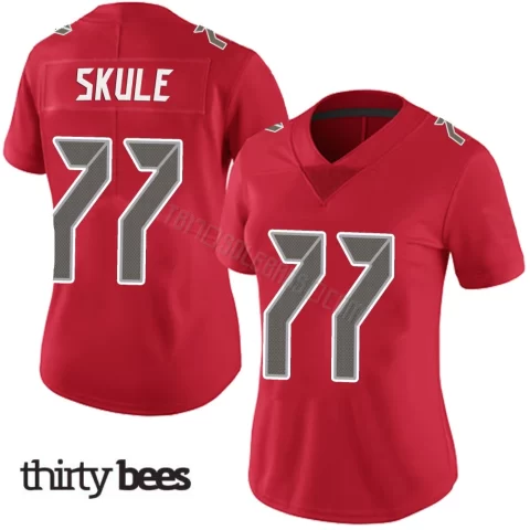 Justin Skule ＃77 Tampa Bay Buccaneers Women's Limited Red Team Color Vapor Untouchable Jersey