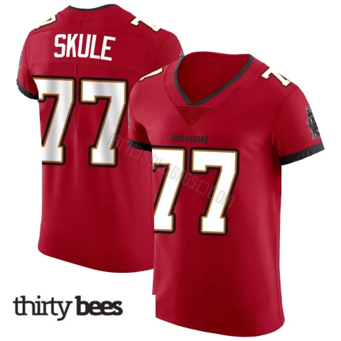 Justin Skule ＃77 Tampa Bay Buccaneers Men's Elite Red Vapor Jersey
