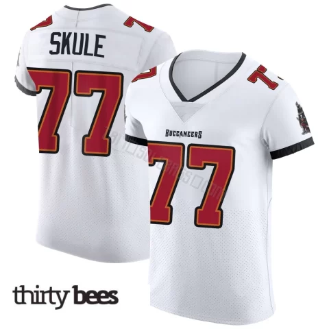 Justin Skule ＃77 Tampa Bay Buccaneers Men's Elite White Vapor Jersey