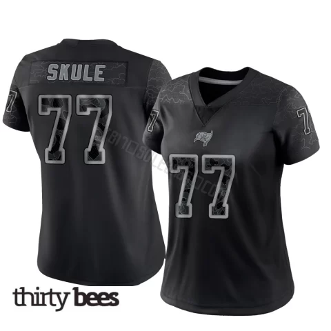 Justin Skule ＃77 Tampa Bay Buccaneers Women's Limited Black Reflective Jersey
