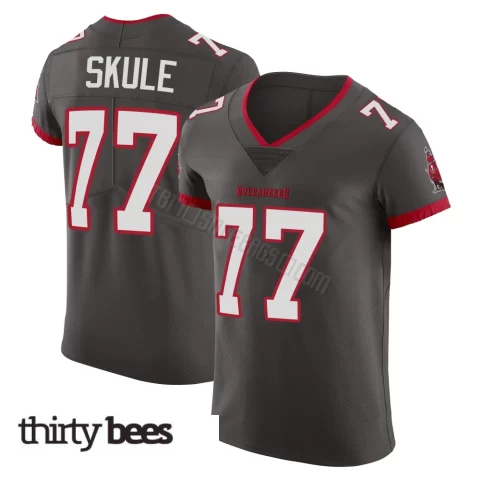 Justin Skule ＃77 Tampa Bay Buccaneers Men's Elite Pewter Alternate Vapor Jersey