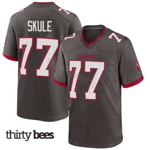 Justin Skule ＃77 Tampa Bay Buccaneers Men's Game Pewter Alternate Jersey