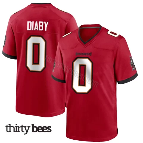 Yaya Diaby ＃0 Tampa Bay Buccaneers Men's Game Red Team Color Jersey